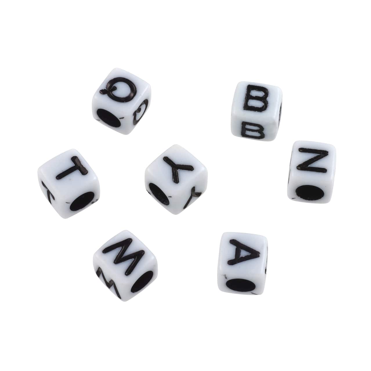 6 Pack: Alphabet Acrylic Cube Craft Beads by Bead Landing™, 5.5mm